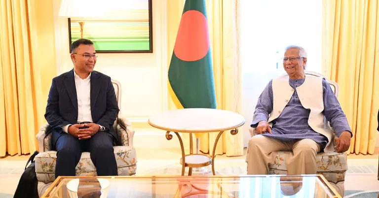 লন্ডনে ড. ইউনূসের সঙ্গে তারেক রহমানের বৈঠক চলছে